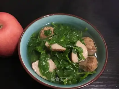 Peas-poo meatball soup