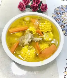 Carrot corn chicken soup