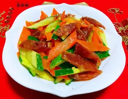 A cucumber carrot with sausage