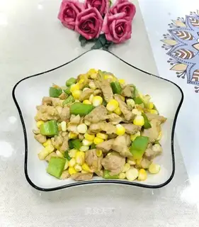 Corn pepper fried meat