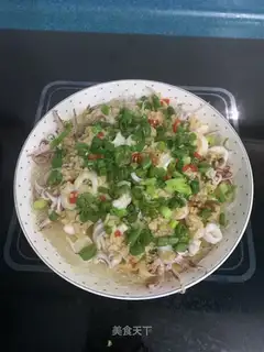 Fresh squid steam fans