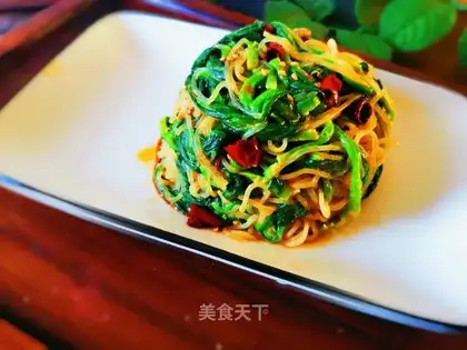 Fan spinach with soy sauce
