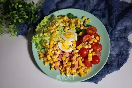 Corn sausage egg salad