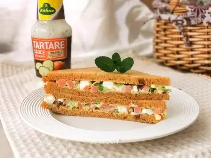 Tata sauce, whole wheat sandwich