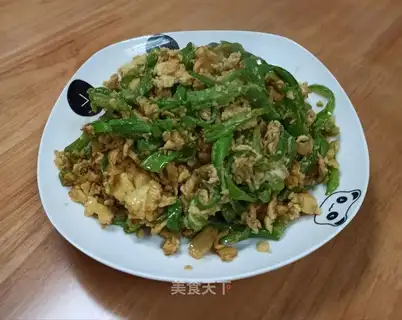 Green pepper fried goose eggs