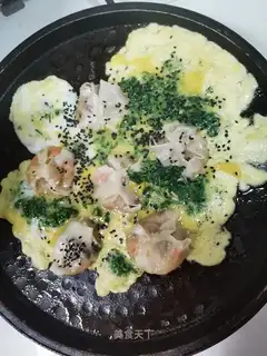 Fried omelet egg and wheat