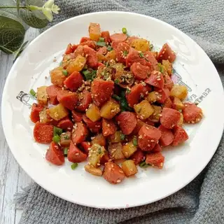 Spud ham sausages