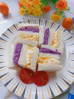 Potato egg salad sandwich