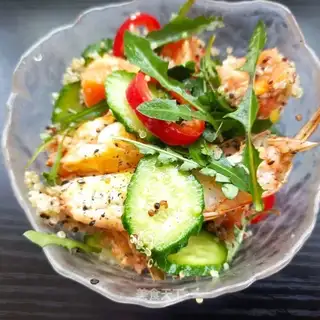 Quail shrimp salad