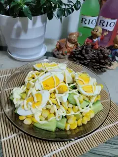 Cucumber corn egg salad