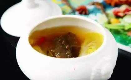 Big cabbage, cucumber soup
