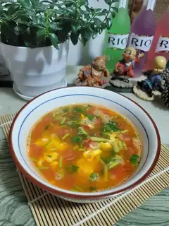 Champagne and egg soup