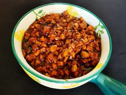 Meat-dried egg abalone mushroom sauce