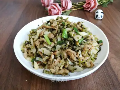 Pickles with fried meat