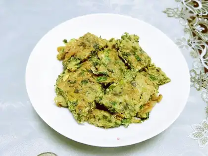 Fried eggs with sprouts