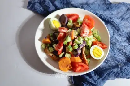 Purple potato cucumber salad