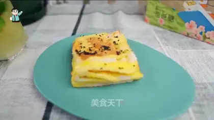 A thick egg sandwich