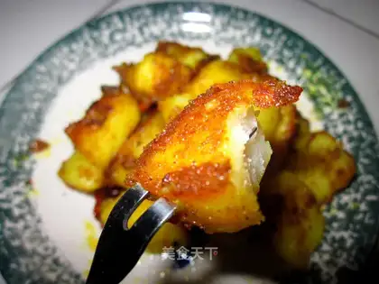 Pan-fried curry potatoes