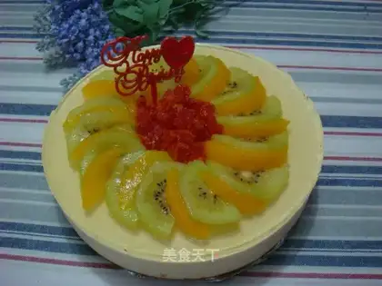Yogurt peach cheese cake