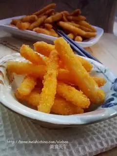 Sweet crispy sweet potato strips