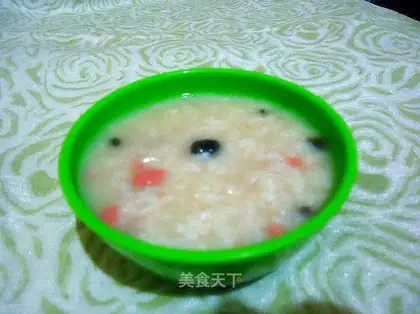 Preserved egg and ham porridge