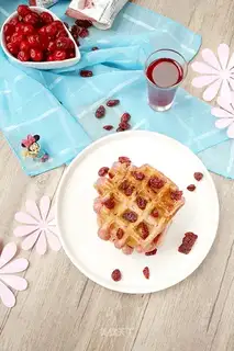 Triple cranberry waffles