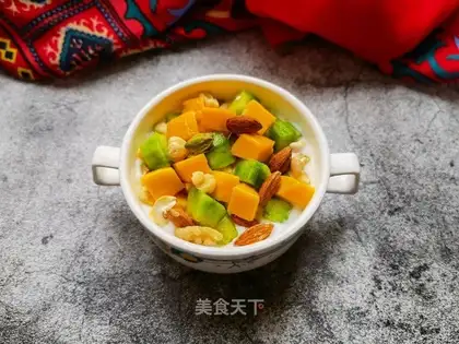 Sweet mango nut yogurt cup