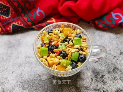 Blueberry mango melon yogurt cup