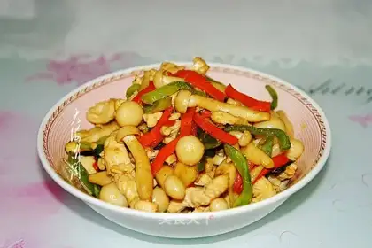 Chicken chest, white mushroom