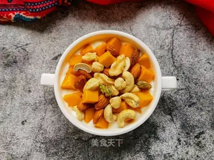 Nut mango yogurt cup