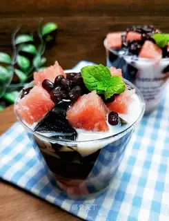 Watermelon red soya milk cups