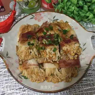 Bacon-fried golden mushrooms