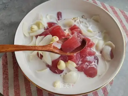 Milk, red, ice cream