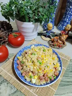 Sausage pea corn rice