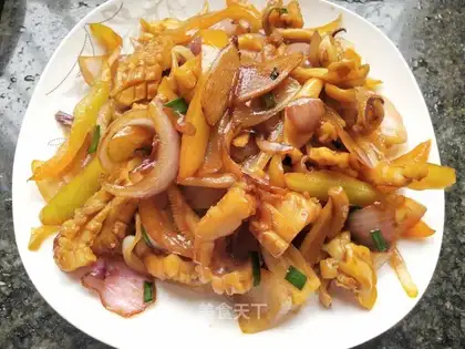 Onions fried fish