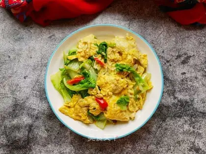 Scrambled goose eggs