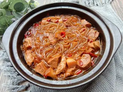 A casserole of pork stew