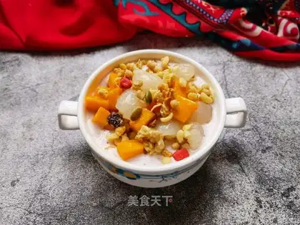 Mango pickles, yogurt bowl