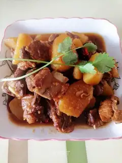 Potato burn ribs