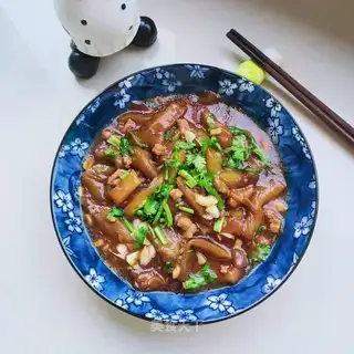 Meat and eggplant