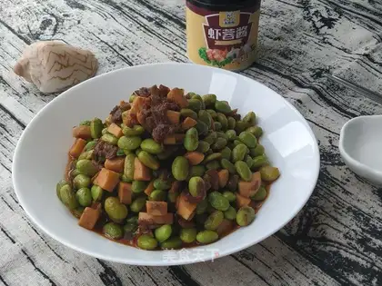 Dry prawn mashed beans