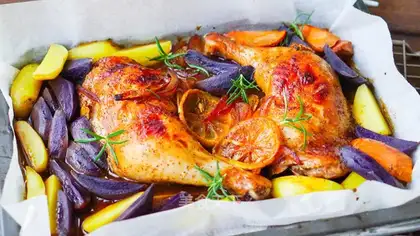 Black pepper potato roast chicken leg