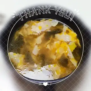 Seaweed gravy curd soup