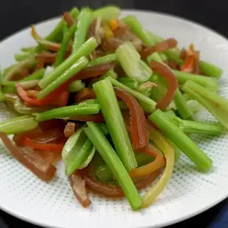 Celery with pig skin