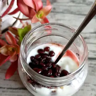 Red bean cherry yogurt cup