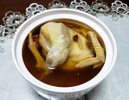Roast chicken soup