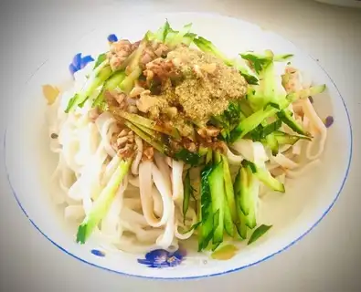 The cucumber mustard noodles