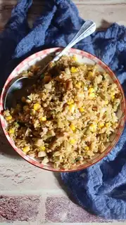 Corn bacon and fried rice
