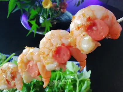 Garlic shrimp sausage string