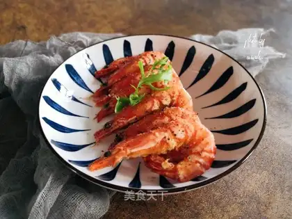Fried black tiger shrimp